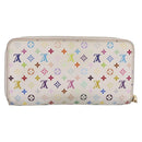 LOUIS VUITTON Monogram Multicolor Zippy Wallet White M60241 LV Auth BA15336-2