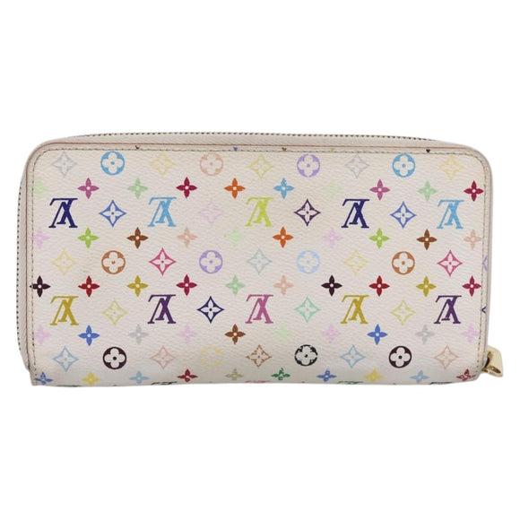 LOUIS VUITTON Monogram Multicolor Zippy Wallet White M60241 LV Auth BA15336