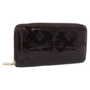 LOUIS VUITTON Monogram Vernis Zippy Wallet Amarante M93522 LV Auth BA15338-1