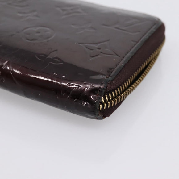 LOUIS VUITTON Monogram Vernis Zippy Wallet Amarante M93522 LV Auth BA15338