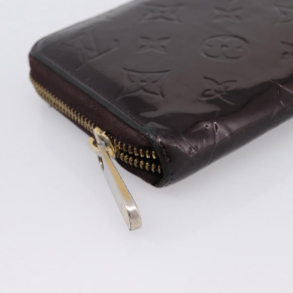 LOUIS VUITTON Monogram Vernis Zippy Wallet Amarante M93522 LV Auth BA15338