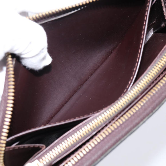 LOUIS VUITTON Monogram Vernis Zippy Wallet Amarante M93522 LV Auth BA15338