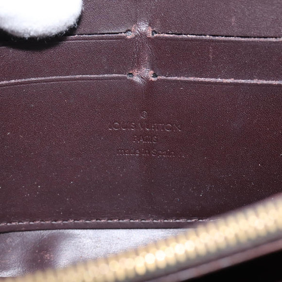 LOUIS VUITTON Monogram Vernis Zippy Wallet Amarante M93522 LV Auth BA15338