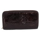 LOUIS VUITTON Monogram Vernis Zippy Wallet Amarante M93522 LV Auth BA15338-13