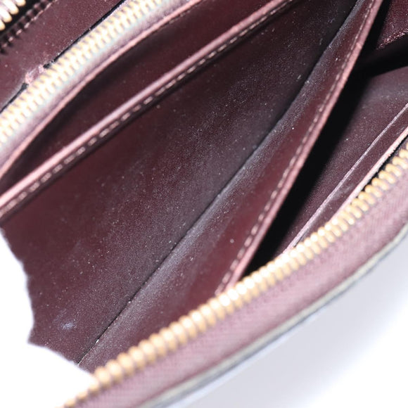 LOUIS VUITTON Monogram Vernis Zippy Wallet Amarante M93522 LV Auth BA15338