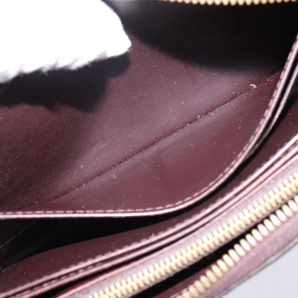LOUIS VUITTON Monogram Vernis Zippy Wallet Amarante M93522 LV Auth BA15338