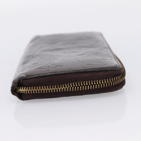 LOUIS VUITTON Monogram Vernis Zippy Wallet Amarante M93522 LV Auth BA15338