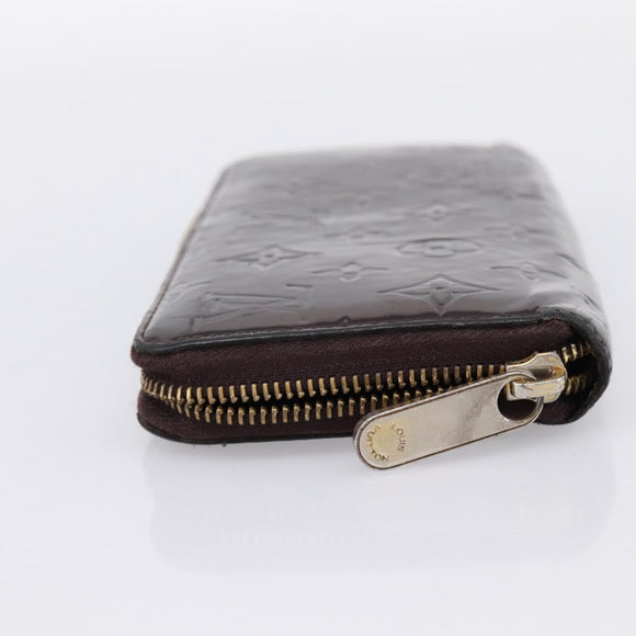 LOUIS VUITTON Monogram Vernis Zippy Wallet Amarante M93522 LV Auth BA15338