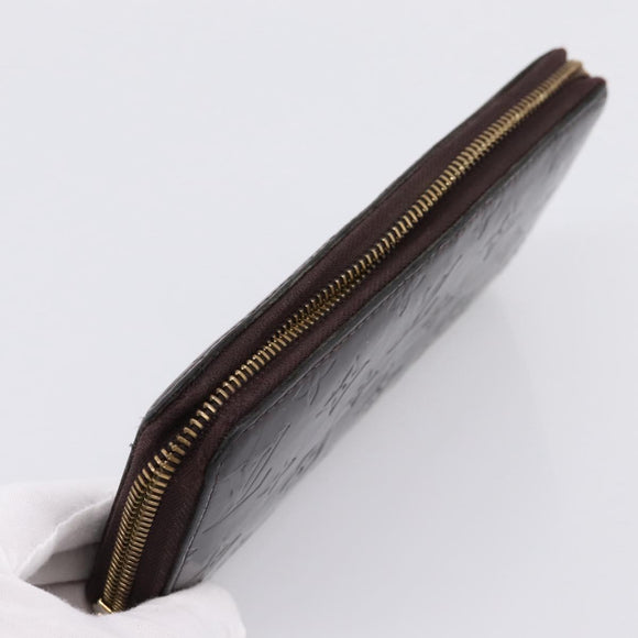 LOUIS VUITTON Monogram Vernis Zippy Wallet Amarante M93522 LV Auth BA15338