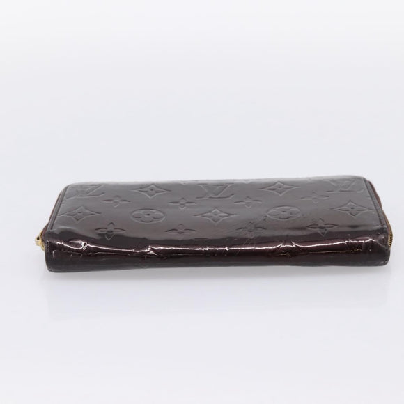 LOUIS VUITTON Monogram Vernis Zippy Wallet Amarante M93522 LV Auth BA15338