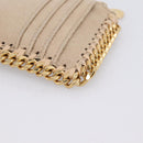Stella MacCartney Falabella Coin Purse Suede Beige Gold Tone Auth BA15341-10