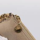 Stella MacCartney Falabella Coin Purse Suede Beige Gold Tone Auth BA15341-12