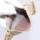 Stella MacCartney Falabella Coin Purse Suede Beige Gold Tone Auth BA15341-16