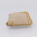 Stella MacCartney Falabella Coin Purse Suede Beige Gold Tone Auth BA15341-4