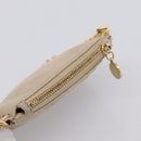 Stella MacCartney Falabella Coin Purse Suede Beige Gold Tone Auth BA15341-6