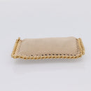 Stella MacCartney Falabella Coin Purse Suede Beige Gold Tone Auth BA15341-7