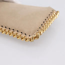 Stella MacCartney Falabella Coin Purse Suede Beige Gold Tone Auth BA15341-8