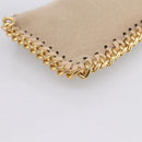 Stella MacCartney Falabella Coin Purse Suede Beige Gold Tone Auth BA15341-9