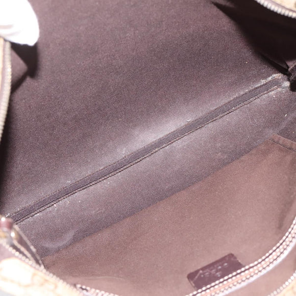 GUCCI GG Supreme Shoulder Bag PVC Leather Beige Gold Tone 201446 Auth BA15344