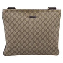 GUCCI GG Supreme Shoulder Bag PVC Leather Beige Gold Tone 201446 Auth BA15344-2
