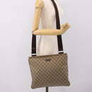GUCCI GG Supreme Shoulder Bag PVC Leather Beige Gold Tone 201446 Auth BA15344-21