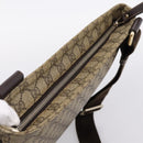 GUCCI GG Supreme Shoulder Bag PVC Leather Beige Gold Tone 201446 Auth BA15344-6