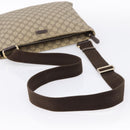 GUCCI GG Supreme Shoulder Bag PVC Leather Beige Gold Tone 201446 Auth BA15344-7