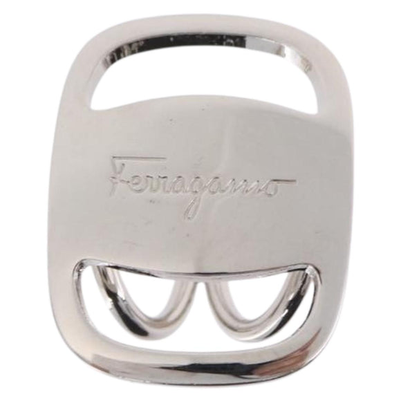 Salvatore Ferragamo Vala Scarf Ring Metal Silver Auth BA15346V