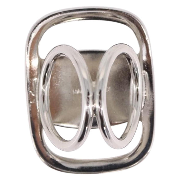 Salvatore Ferragamo Vala Scarf Ring Metal Silver Auth BA15346V