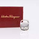 Salvatore Ferragamo Vala Scarf Ring Metal Silver Auth BA15346V-8