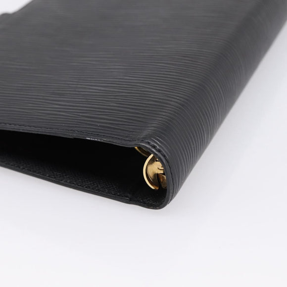 LOUIS VUITTON Epi Agenda MM Day Planner Cover Black R20042 LV Auth BA15349