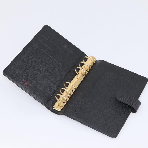LOUIS VUITTON Epi Agenda MM Day Planner Cover Black R20042 LV Auth BA15349