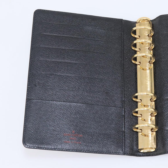 LOUIS VUITTON Epi Agenda MM Day Planner Cover Black R20042 LV Auth BA15349