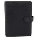 LOUIS VUITTON Epi Agenda MM Day Planner Cover Black R20042 LV Auth BA15349-2