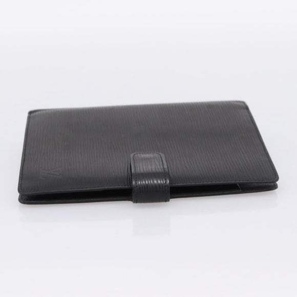 LOUIS VUITTON Epi Agenda MM Day Planner Cover Black R20042 LV Auth BA15349