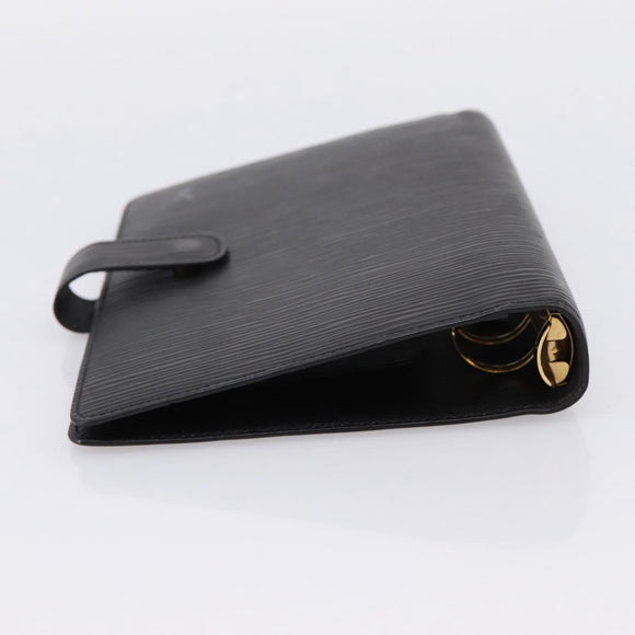 LOUIS VUITTON Epi Agenda MM Day Planner Cover Black R20042 LV Auth BA15349