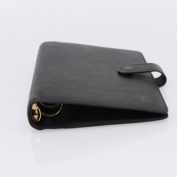 LOUIS VUITTON Epi Agenda MM Day Planner Cover Black R20042 LV Auth BA15349