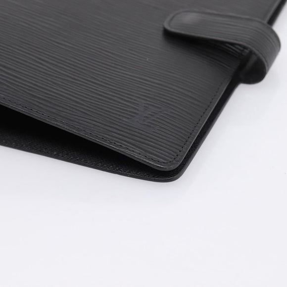LOUIS VUITTON Epi Agenda MM Day Planner Cover Black R20042 LV Auth BA15349