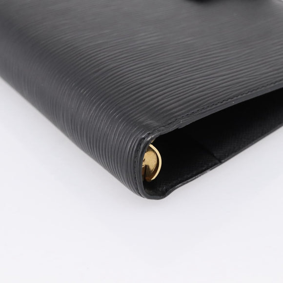 LOUIS VUITTON Epi Agenda MM Day Planner Cover Black R20042 LV Auth BA15349