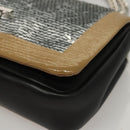 BURBERRY Sequin Chain Shoulder Bag Leather Silver Auth BA1535-15