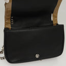 BURBERRY Sequin Chain Shoulder Bag Leather Silver Auth BA1535-19