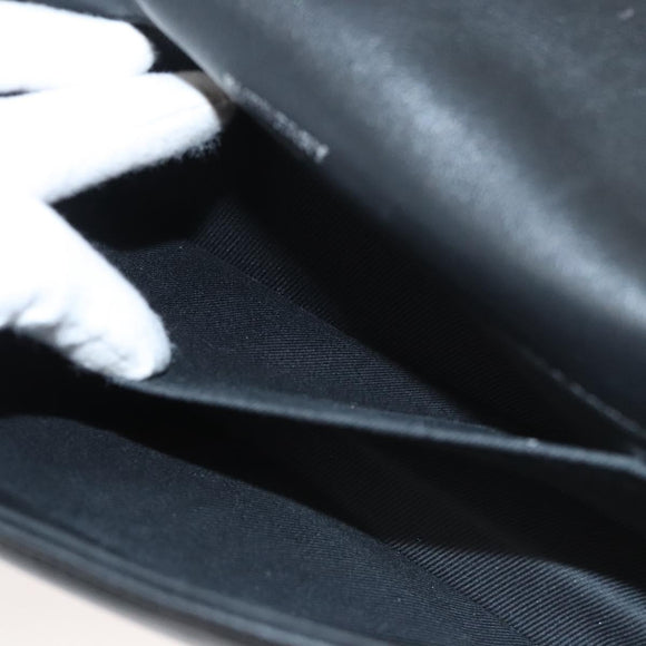 BURBERRY Sequin Chain Shoulder Bag Leather Silver Auth BA1535