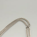 BURBERRY Sequin Chain Shoulder Bag Leather Silver Auth BA1535-8