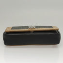 BURBERRY Sequin Chain Shoulder Bag Leather Silver Auth BA1535-5