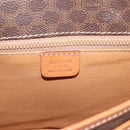 CELINE Macadam Shoulder Bag PVC Leather Brown Gold Tone Auth BA15351-19