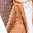 CELINE Macadam Shoulder Bag PVC Leather Brown Gold Tone Auth BA15351-20