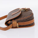 CELINE Macadam Shoulder Bag PVC Leather Brown Gold Tone Auth BA15351-3