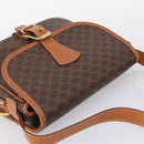 CELINE Macadam Shoulder Bag PVC Leather Brown Gold Tone Auth BA15351-6