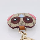 GUCCI GG Supreme Charm PVC Leather Beige Gold Tone Auth BA15352V-10