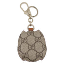 GUCCI GG Supreme Charm PVC Leather Beige Gold Tone Auth BA15352V-3